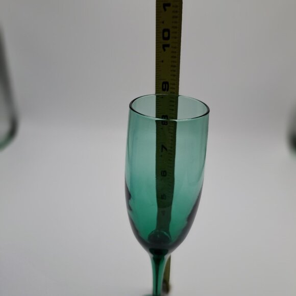 Green Libbey Champagne Flute Glass Vintage - Picture 6 of 6